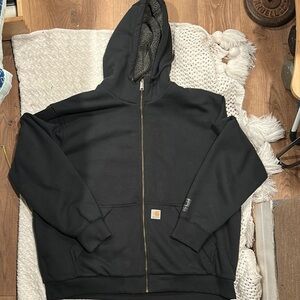 Carhartt Black Zip-Up Hoodie MENS RAIN DEFENDER 2XL